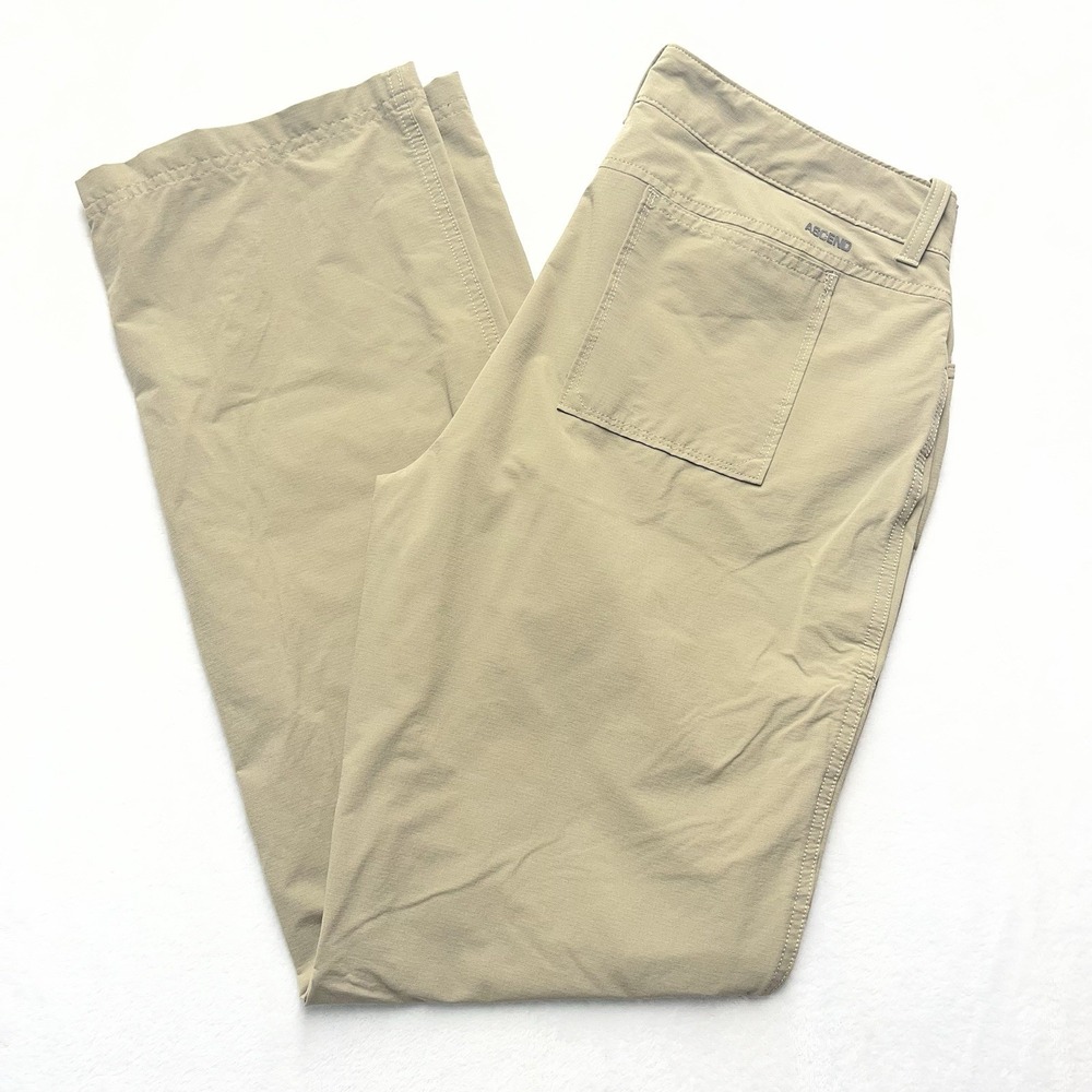 Ascend Trail Hiking Pants Womens 8 Roll Tab Cuff Legs Stretch Khaki Gorpcore